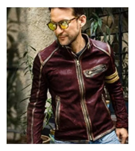 Chaqueta Motera De Cuero Punk Con Cuello Alzado Para Hombre