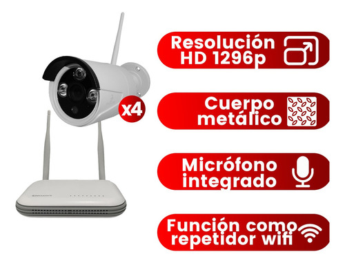 Kit Camaras Seguridad Inalambricas Cctv Wifi Ip 1080p 2 Mp