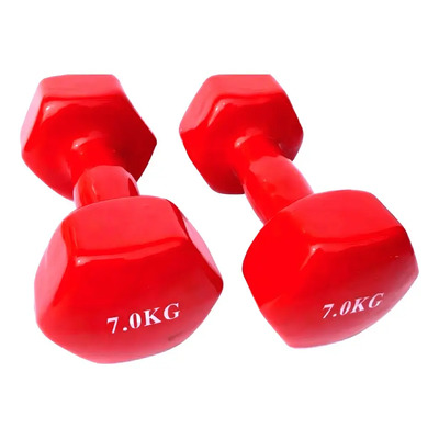 Mancuernas Hexagonales 7kg Hight End Fitness Neopreno Rojo Ergonomía | Meses sin interés