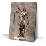Quadro Deusa Justiça Balança Estátua Advocacia 40x60 Sala