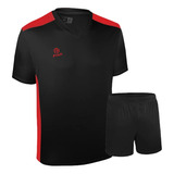 Set Camiseta + Short Four Negro Rojo (número Gratis)