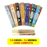 Incenso Nag Champa Kit Linha Completa 14 Aromas 14 Caixas Fragrância Sortidos