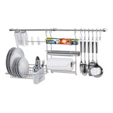 Cook Home 9 Barra Utensilios Suspensa Cozinha 11 Peças