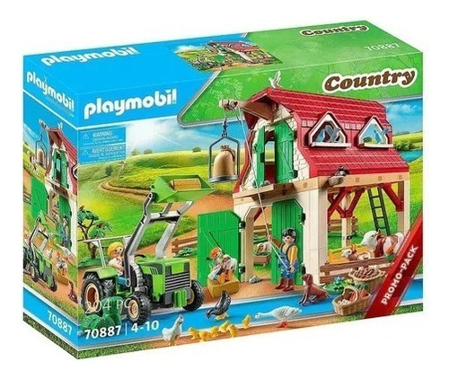 Playmobil Country Fazenda  Trator E Animais Pequenos 70887