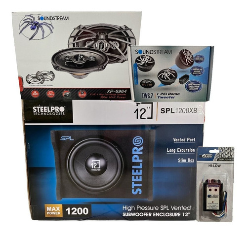 Woofer 12 Amplificado+bocinas 6x9+tweeter Soundstream+hi Low