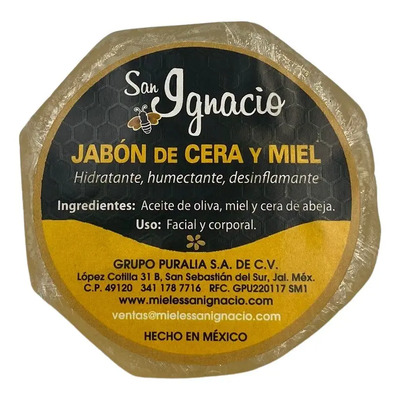 Jabón Miel Y Cera San Ignacio 90 g Artesanal hidratante | Meses sin interés