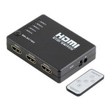 Hub Switch Adaptador Divisor Hdmi 5 Portas Controle Remoto 