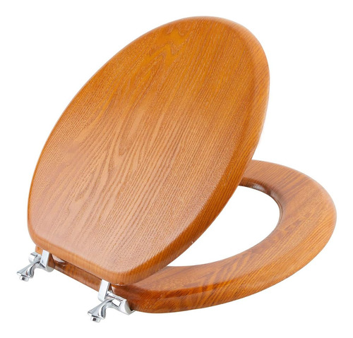 Chapa De Madera Duradera Asiento De Inodoro Natural Bis...