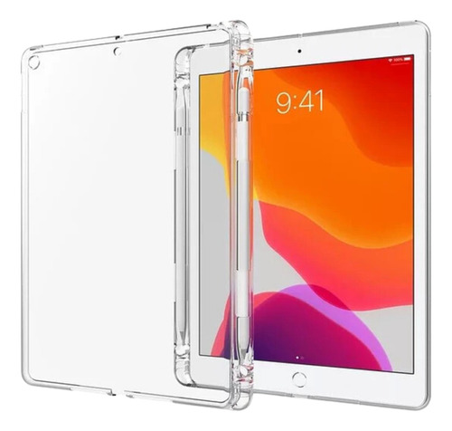 Estuche Goma Transparente Para iPad Con Soporte Pencil