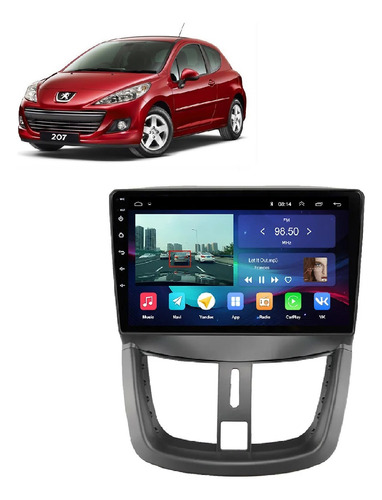 Central Multimídia Android Peugeot 207 2006-2012 4+64gb 9p