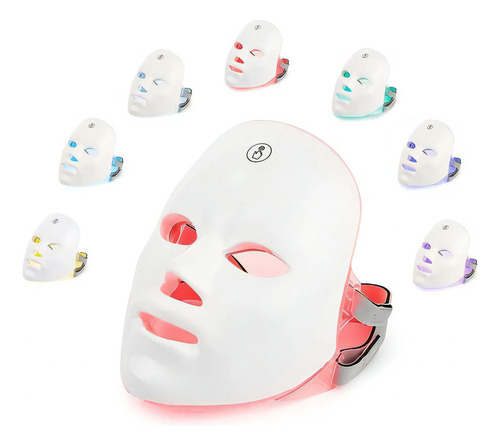 Máscara Led Tratamento Facial Fototerapia Estética 7 Cores