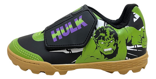 Chuteira Society Infantil Velcro Hulk Personagem Marvel 4116