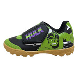 Chuteira Society Infantil Velcro Hulk Personagem Marvel 4116