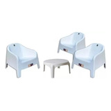 Combo 3 Sillon Skarpo Blanca 1 Mesita Skarpo Mascardi