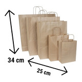 Bolsas De Papel Madera Kraft 25x34 Kp4 Pack X100 U