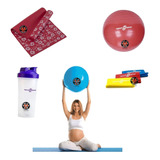 Kit Fitness Embarazo Incluye Balón Tapete Bandas Botilito 