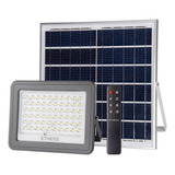 Reflector Led Con Panel Solar Incluido 200w Luz Fría Etheos Carcasa Negro Luz Blanco Frío