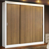 Guarda Roupa Casal Madesa Mônaco Com 3 Portas De Correr Cor Branco/rustic