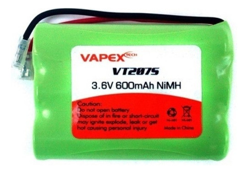 Batería Para Teléfono Vapex Vt207s 3.6v Aaa 600mah Nimh