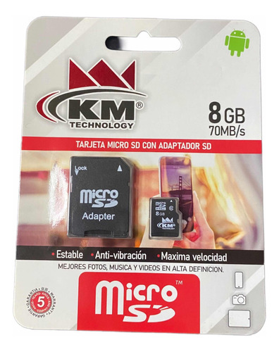 Memoria Micro Sd Km 8 Gb Negro
