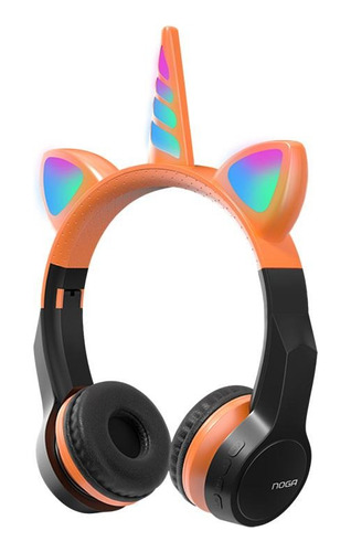 Auriculares Inalambricos Bluetooth Unicornio Luces Led Noga 