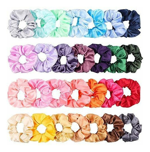 Scrunchies 40 Donas Pelo Baratas Mayoreo Pack Satin  Cabello