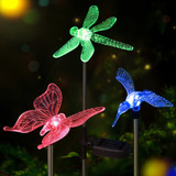 Luces Solares Jardín Colibrí Mariposa Libélula Estaca Led Co