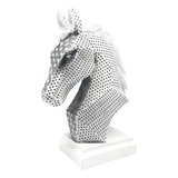 Figura Caballo Black & White Minimalista / Runn Color Blanco