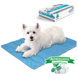 Chalesco Tapete Gelado Pet Cooling Mat Grande 60cm X 90 Cm Cor Azul