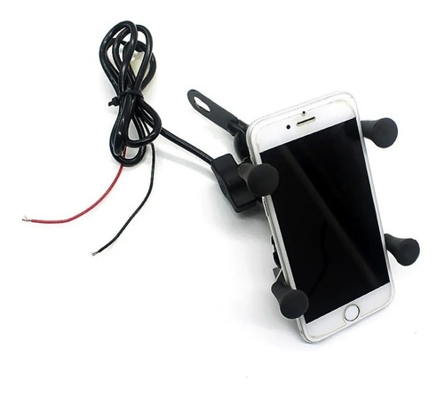 Soporte Araña Celular Gps Metalico De Moto Bici Cargador Usb