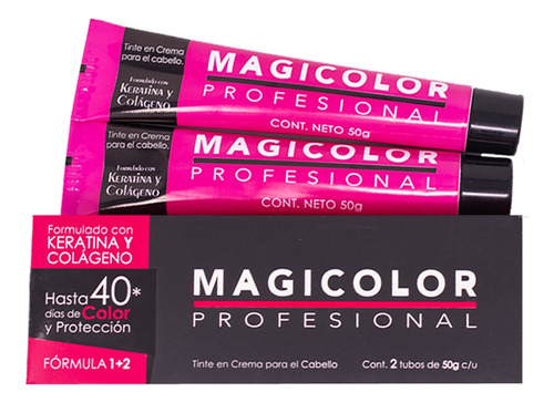 Tinte Cabello Magicolor 2 Tubos De 50 Grs + Peróxido 20 Vol