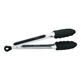 Pegador Silicone Carne Churrasco Salada Pinça 30cm Preto