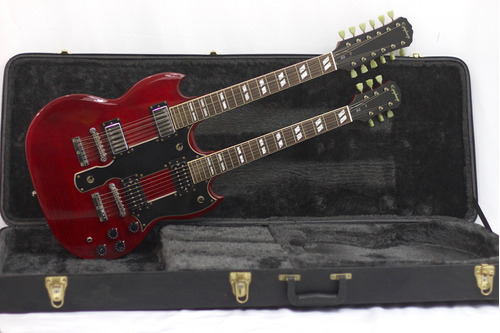 EpiPhone Eds1275 Double Neck Cherry Maple Flame Top