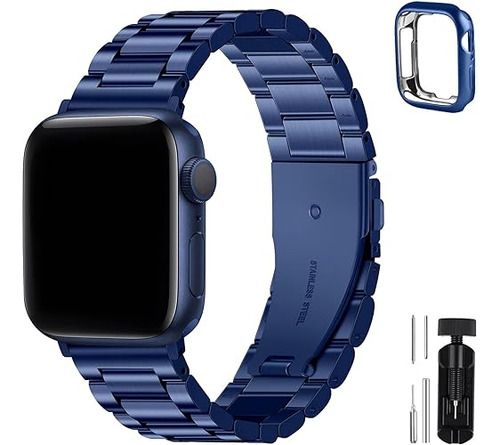 Malla Y Funda P/ Apple Watch 38/40/41mm S-8/7/6/5/4/3/2 Azul