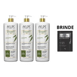 Kit 3 Felps Okra Alinhamento Capilar Okra 1litro + Brinde