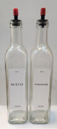 2 Botellas De 500 Cc Para Aceite Y Vinagre Vidrio Con Pico