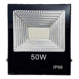 Foco Reflector Led De 50w Reales Ip66 Para Exterior Color De La Carcasa Negro Color De La Luz Blanco Frío
