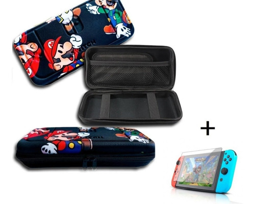 Case Estojo Nintendo Switch Oled Mario + Película Vidro