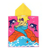 Toalla Bata De Baño Con Gorro Estilo Surf Poncho Infantil