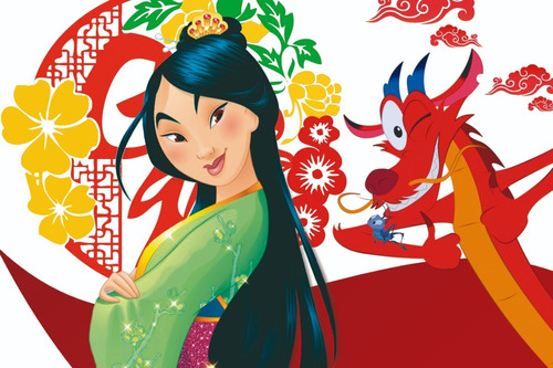 Painel De Festa Infantil Mulan Desenho 1,30x1,00