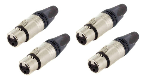 Neutrik® Nc3fxx® 4 Conectores Xlr Plata Hembra Nuevo 