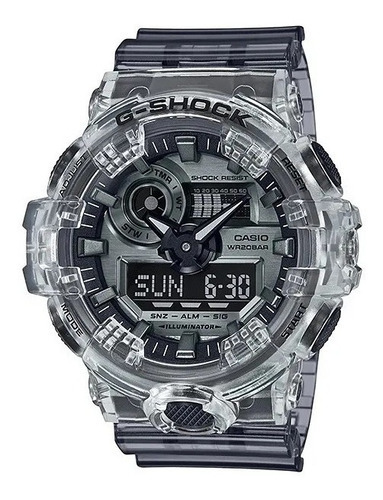 Reloj Casio G-shock Ga-700sk-1adr Color De La Correa Transparente Color Del Bisel Transparente Color Del Fondo Gris