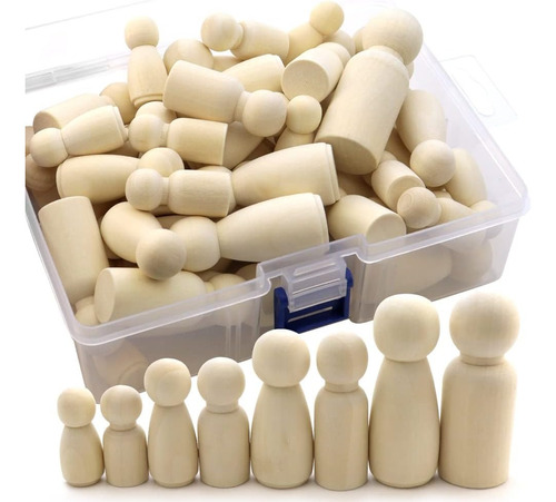 50 Pcs / Juego Familiar Cajones De Madera Figuras De Cono De