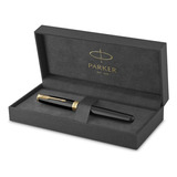 Lapicera Roller Parker Sonnet Negra C/ Clip Bañado En Oro Color De La Tinta Negro Color Del Exterior Negro