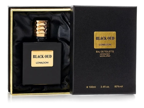 Perfume Black Oud Lonkoom Masc Edt 100ml Original + Amostra
