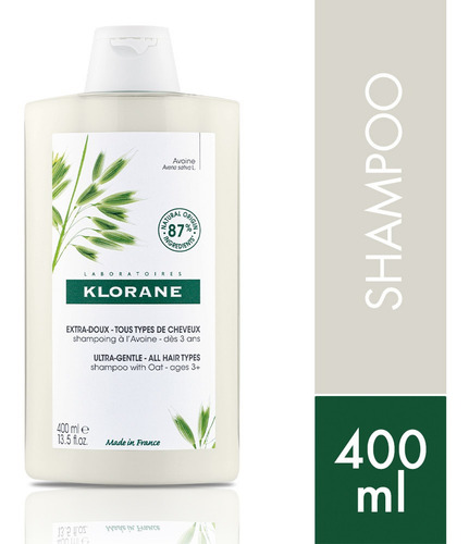 Shampoo Klorane A La Leche De Avena Uso Frecuente 400 Ml