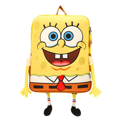 Mochila Bob Esponja Amarilla Escolar Poliéster Niños con Compartimento | Meses sin interés