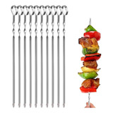 Aaa 16 Pulgadas Barbacoa Pincho Palos 10pcs Parrilla Plano