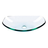 Solana Ovalin Lavabo De Cristal Vidrio Templado De 45 Cm Para Sobreponer Modelo Denver Color Transparente / Ovalin Ovalado Para Sobreponer En Tocador De Baño