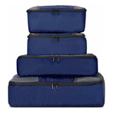 Set Organizador De Ropa Para Valija 4 En 1 Delsey Danielle Color Azul